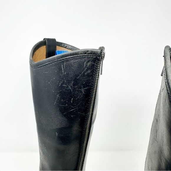 Frye Black Leather Tall Zip Riding Equestrian Boots Womans 7.5 - Picture 9 of 14